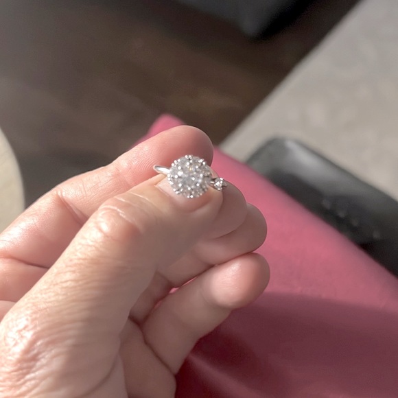 Spinner ring sterling silver plated , cz Diamond adjustable new!!! - Picture 2 of 9